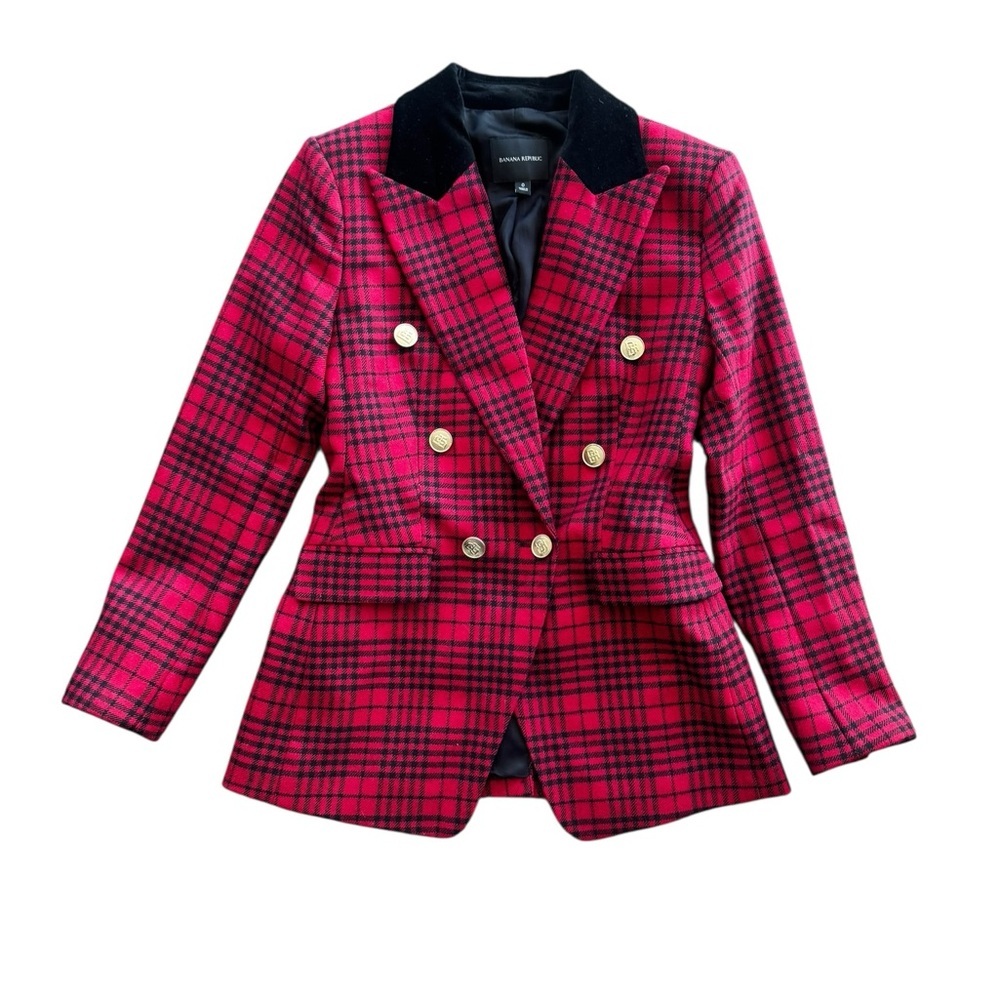 Banana Republic PLAID CAPTAIN'S BLAZER